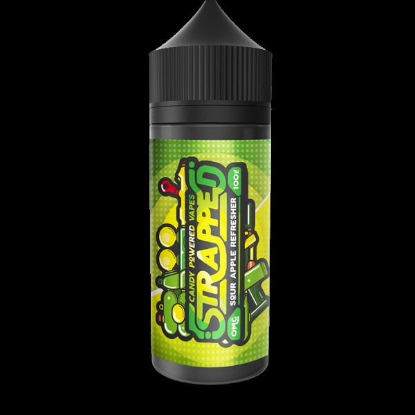 SOUR APPLE REFRESHER E LIQUID BY STRAPPED 100ML 70...