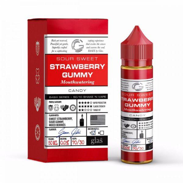 STRAWBERRY GUMMY E LIQUID BY GLAS BASIX 50ML 70VG