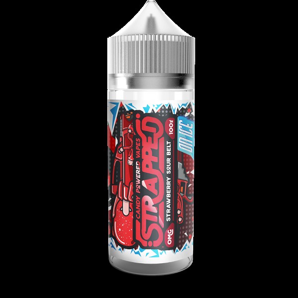 STRAWBERRY SOUR BELT ON ICE E LIQUID BY STRAPPED 1...