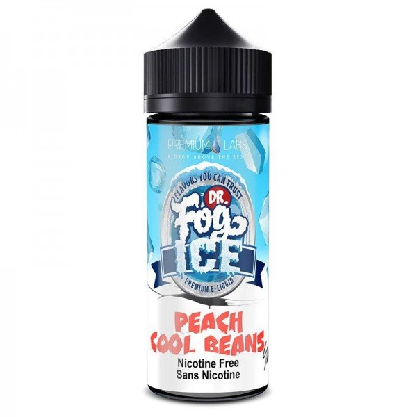 PEACH COOL BEANS ICE E LIQUID BY DR FOG 100ML 75VG