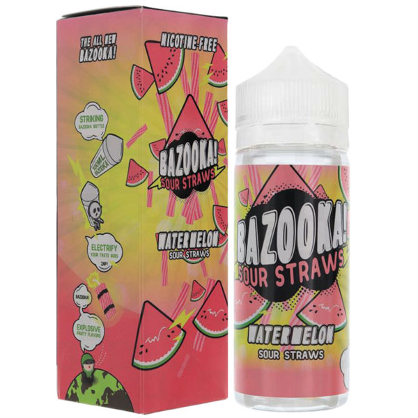 WATERMELON  SOUR STRAWS E-LIQUID BY BAZOOKA 100ML ...