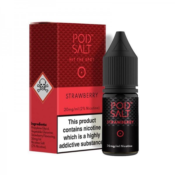 STRAWBERRY NICOTINE SALT E-LIQUID BY POD SALT CORE...