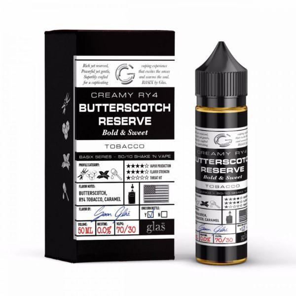 BUTTERSCOTCH RESERVE E LIQUID BY GLAS BASIX 50ML 7...