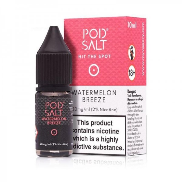 WATERMELON BREEZE NICOTINE SALT E-LIQUID BY POD SA...