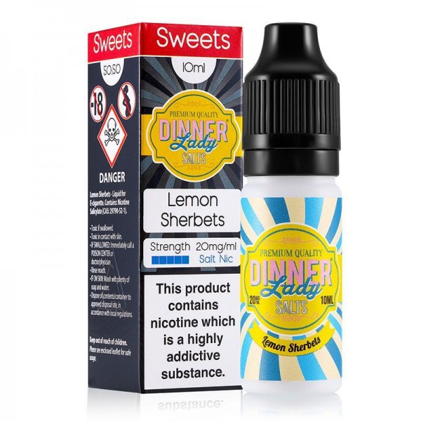 LEMON SHERBETS NICOTINE SALT E-LIQUID BY DINNER LADY SALTS