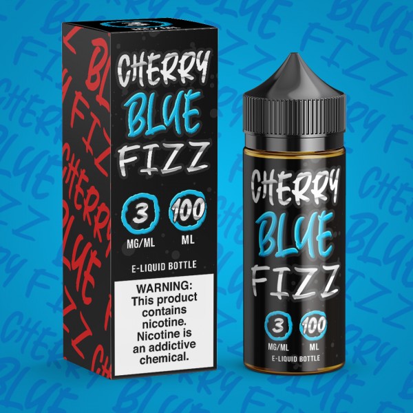 CHERRY BLUE FIZZ E LIQUID BY JUICE MAN 100ML 70VG